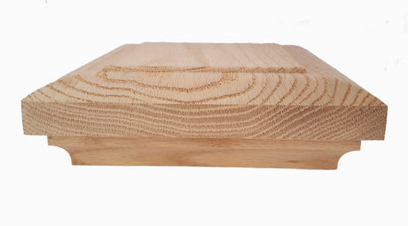D500 5-Inch Red Oak Beveled Edge Newel Post Cap (2)