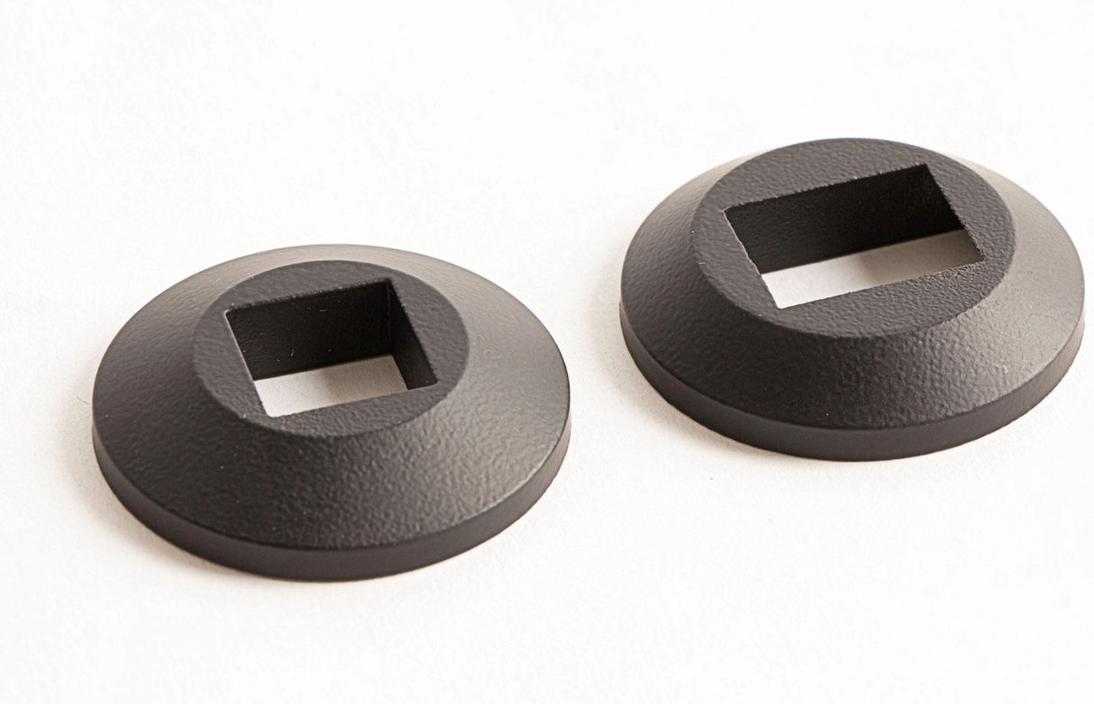 Level and Rake Modern Disk Shoes for Square Balusters