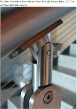 E0045 Stainless Steel 1 2/3" Newel Post Wall Mount, Pivotable