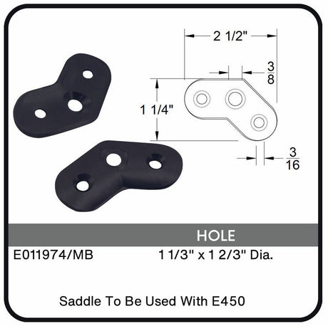 E011974/MB Nero Mounting Plates For 1 1/3" Dia. - 1 2/3" Dia. Tube Data Sheet