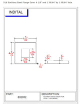 E02052 Square Stainless Steel Flange Canopy CADD