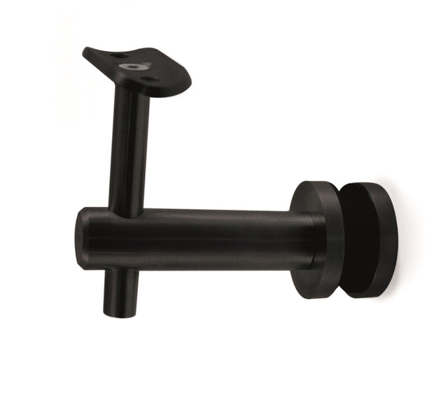 E022/S2/MB Nero Adjustable Round Wall Handrail Support With Glass Clamp