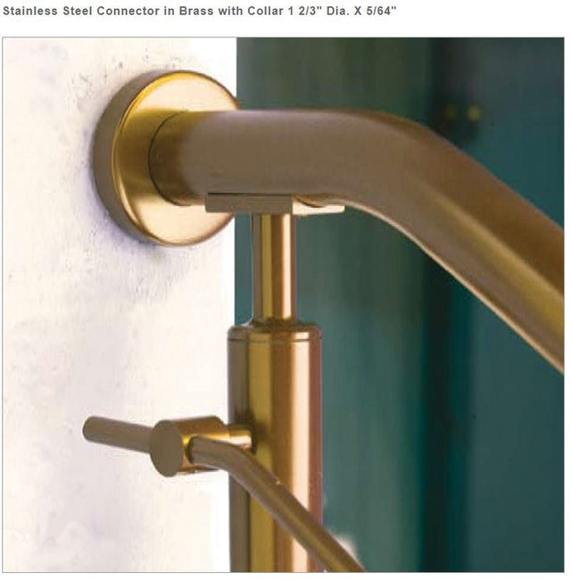 E024 Stainless Steel Connector, BRASS, 1 2/3" Tube
