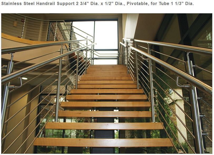 E0301 Stainless Steel handrail Support, Pivotable