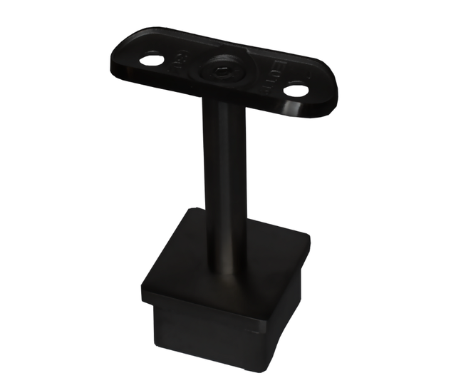 Nero Black Round Handrail Support 1 9/16" x 1 9/16" x 5/64" Square Tube