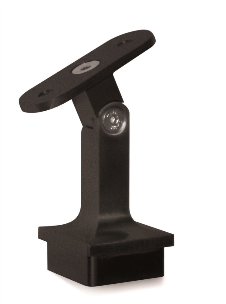 E037700/MB Nero Pivotable Flat Handrail Support For Square Tube