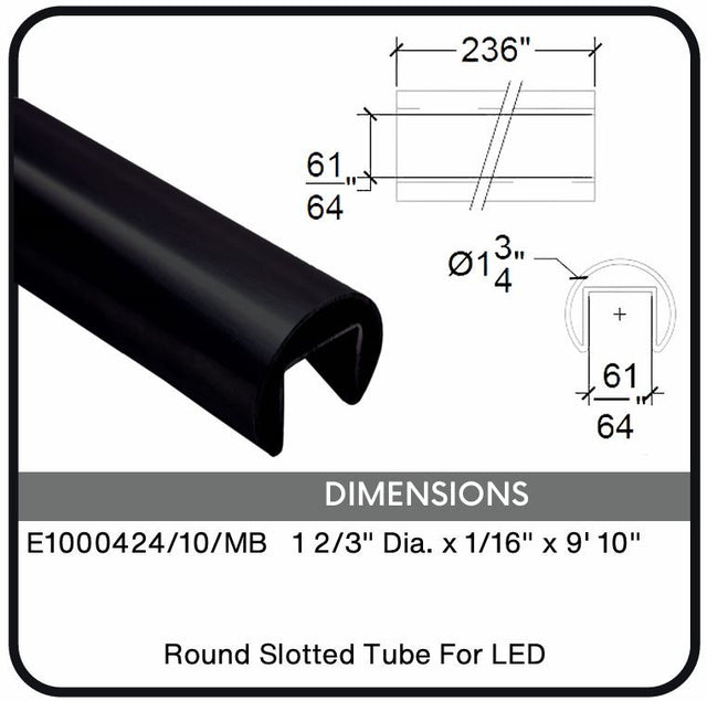 E1000424/10MB Nero Slotted Round Aluminum Tube, Data Sheet
