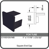 E1100130/MB Nero Black Square End Cap, Data Sheet