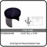 E1100200/MB Nero Black End Cap for 1-2/3" Slotted Tube, Data Sheet