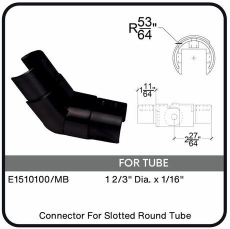 E1510100/MB Nero Pivotable Connector For Round Slotted Tube, Data Sheet