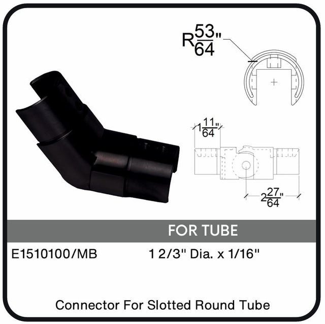 E1510100/MB Nero Pivotable Connector For Round Slotted Tube, Data Sheet