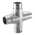 E2045 Stainless Steel 4-Way Cross, 1 2/3" Tube