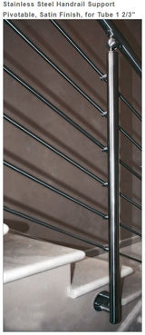 E4581 Stainless Steel Handrail Support Pivotable, Satin Finish