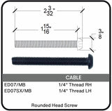 ED07/MB Nero Rounded Head M6 Screw, Data Sheet
