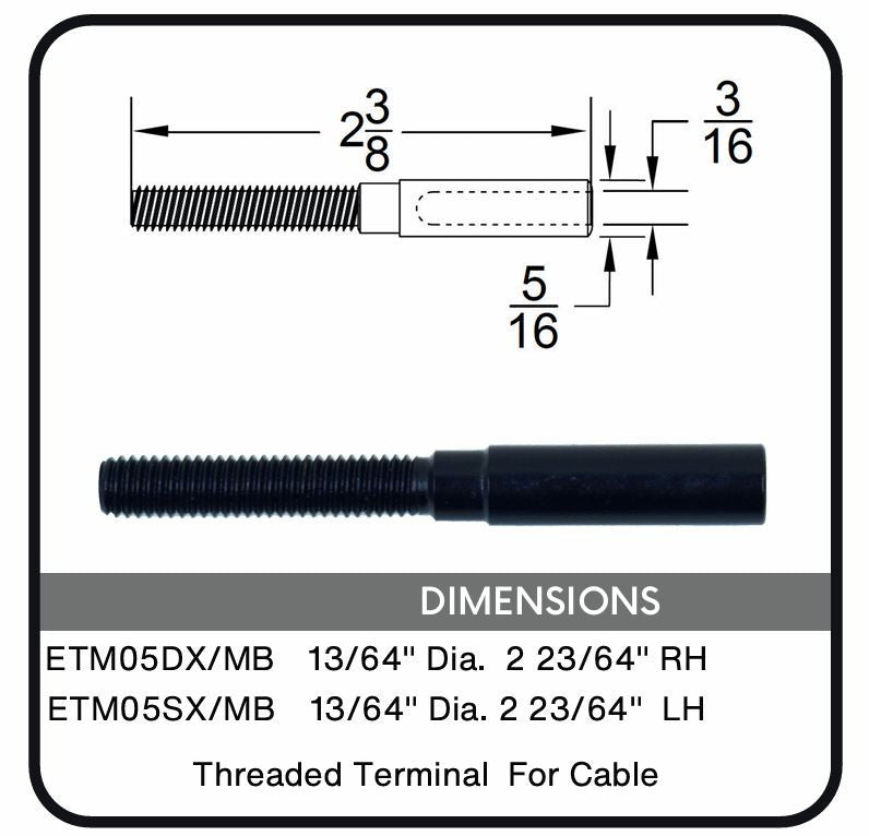 ETM05/MB Nero Threaded Terminal for Cable, Data Sheet