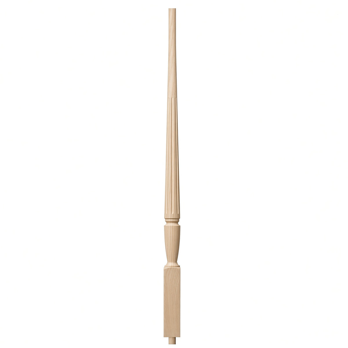 F-2015 1-3/4" Fluted Bunker Hill Stair Baluster, Available in 31", 34", 36", 39", 42", and 48" Lengths, Soft Maple