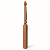F-3015 3-1/2" x 56", or 3-1/2" x 60" Bunker Hill Fluted Gooseneck Landing Newel Post, Alder