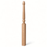 F-3015 3-1/2" x 56", or 3-1/2" x 60" Bunker Hill Fluted Gooseneck Landing Newel Post, Beech