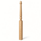 F-3015 3-1/2" x 56", or 3-1/2" x 60" Bunker Hill Fluted Gooseneck Landing Newel Post, Birch