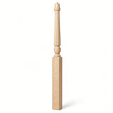 F-3015 3-1/2" x 56", or 3-1/2" x 60" Bunker Hill Fluted Gooseneck Landing Newel Post, Hard Maple