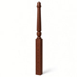 F-3015 3-1/2" x 56", or 3-1/2" x 60" Bunker Hill Fluted Gooseneck Landing Newel Post, Mahogany