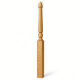 F-3015 3-1/2" x 56", or 3-1/2" x 60" Bunker Hill Fluted Gooseneck Landing Newel Post, Yellow Pine