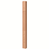 F-4002 3-1/2" x 48" Chamfered Top Fluted Contemporary Newel Post, American Cherry