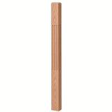 F-4002 3-1/2" x 48" Chamfered Top Fluted Contemporary Newel Post, Beech