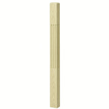F-4002 3-1/2" x 48" Chamfered Top Fluted Contemporary Newel Post, Poplar