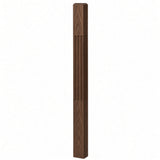 F-4002 3-1/2" x 48" Chamfered Top Fluted Contemporary Newel Post, Walnut