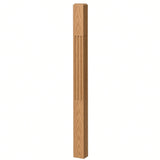 F-4002 3-1/2" x 48" Chamfered Top Fluted Contemporary Newel Post, White Oak