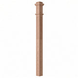 F-4075 3-1/2"x 3-1/2" Fluted Box Newel Post, Alder