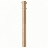 F-4075 3-1/2"x 3-1/2" Fluted Box Newel Post, Birch