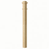 F-4075 3-1/2"x 3-1/2" Fluted Box Newel Post, Poplar