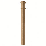 F-4075 3-1/2"x 3-1/2" Fluted Box Newel Post, Red Oak