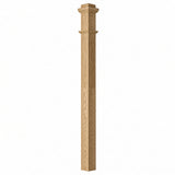F-4075 3-1/2"x 3-1/2" Fluted Box Newel Post, Yellow Pine