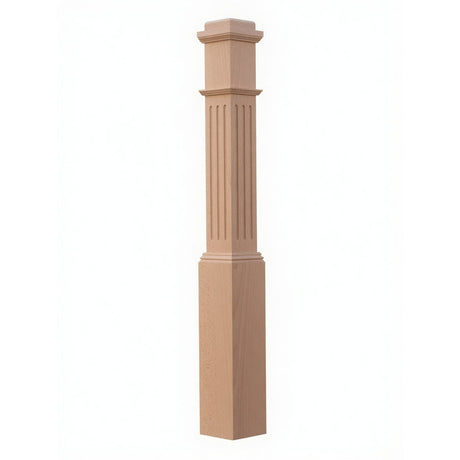 F-4091 Fluted Box Newel Post - Beech