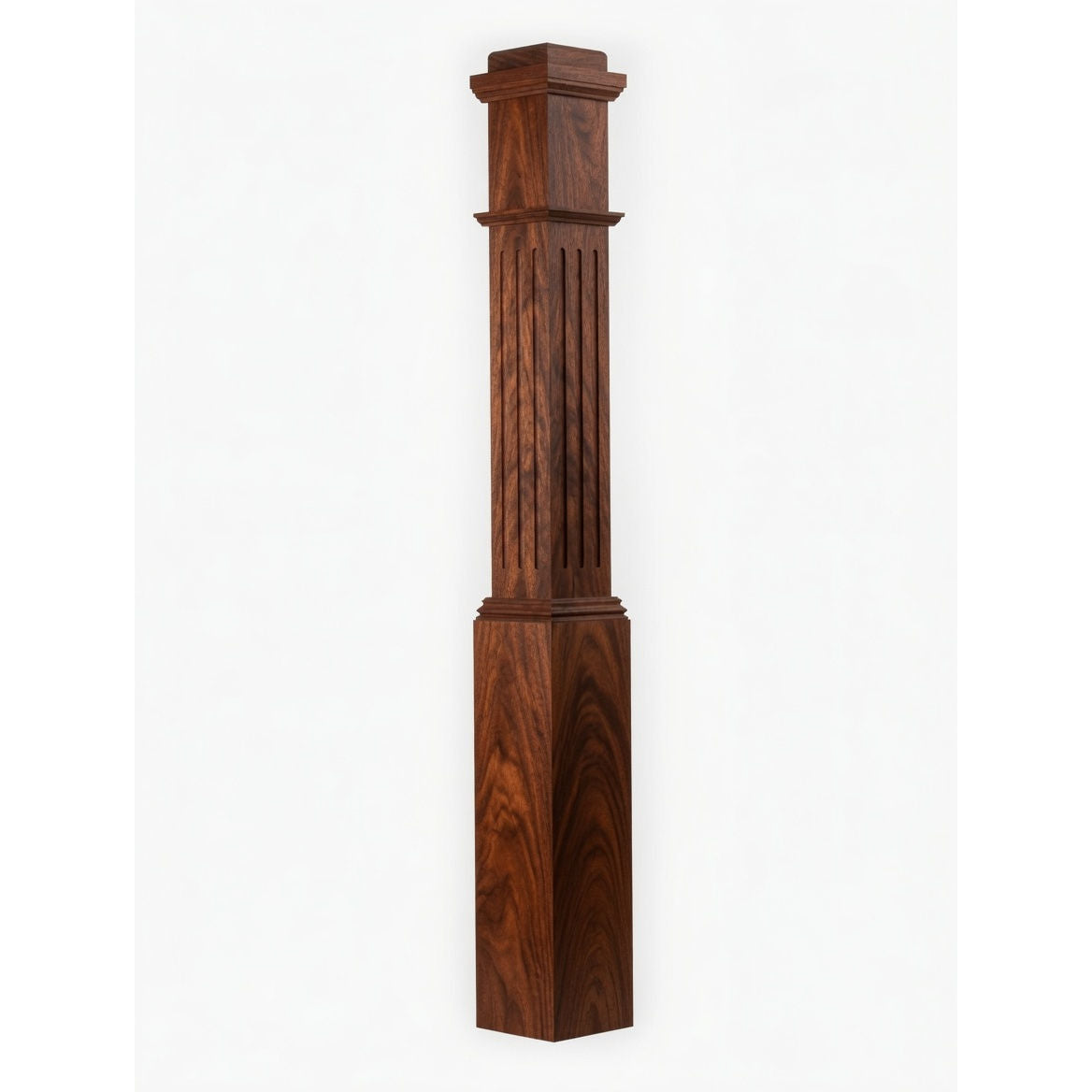 F-4091 Fluted Box Newel Post - Brazilian Cherry