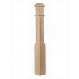 F-4091 Fluted Box Newel Post - Hard Maple