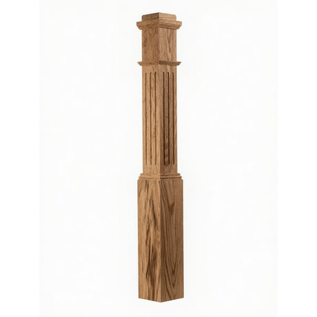 F-4091 Fluted Box Newel Post - Hickory
