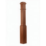 F-4091 Fluted Box Newel Post - Mahogany