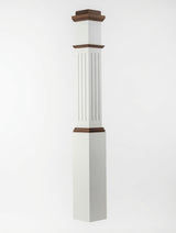 F-4091 Primed with Special Species Trim Fluted Box Newel Post
