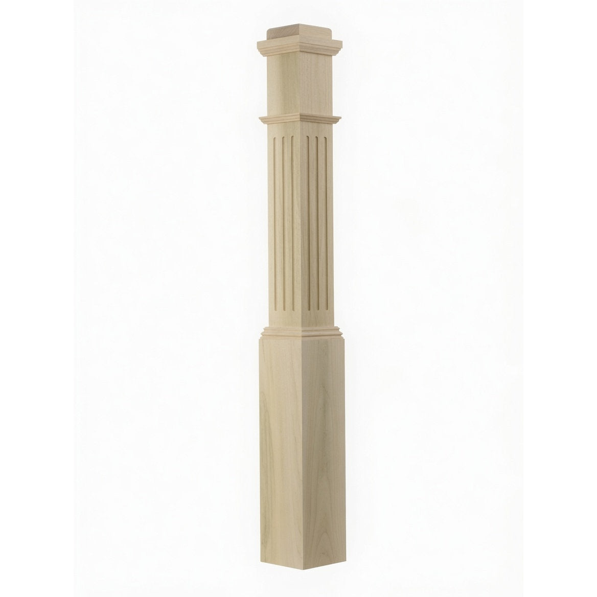 F-4091 Fluted Box Newel Post - Poplar