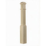 F-4091 Fluted Box Newel Post - Poplar