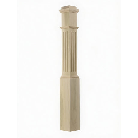F-4091 Fluted Box Newel Post - Poplar