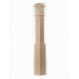 F-4091 Fluted Box Newel Post - Soft Maple