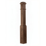 F-4091 Fluted Box Newel Post - Walnut