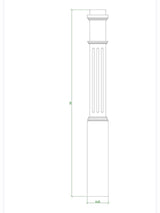 F-4091 Box Newel Post, CADD Image