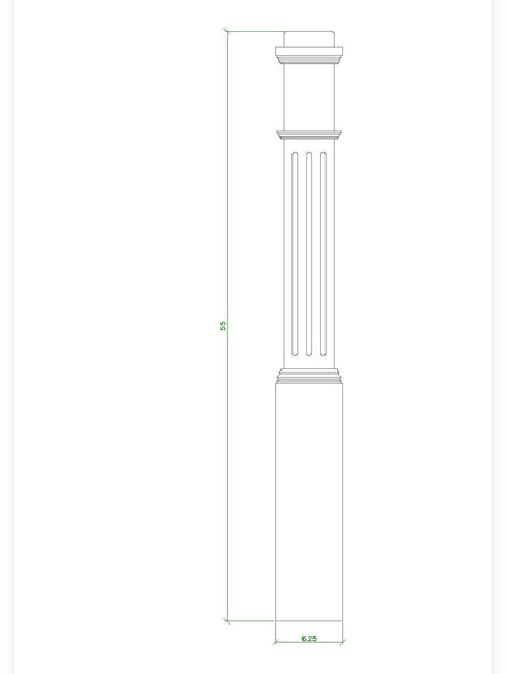F-4091 Box Newel Post, CADD Image