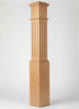 F-4092 Fluted Large Box Newel Post, Beech
